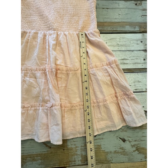 Wild Fable Dress Smocked Top Peach Tiered Sundress Size Extra Large - Picture 5 of 11